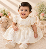 Baby Cotton Dress - Beige Paradise